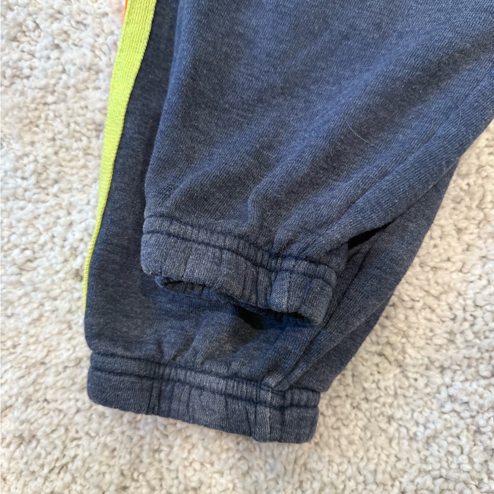 AVIATOR NATION 5 STRIPE SWEATPANTS HEATHER NAVY/NEON RAINBOW SMALL - Picture 11 of 13
